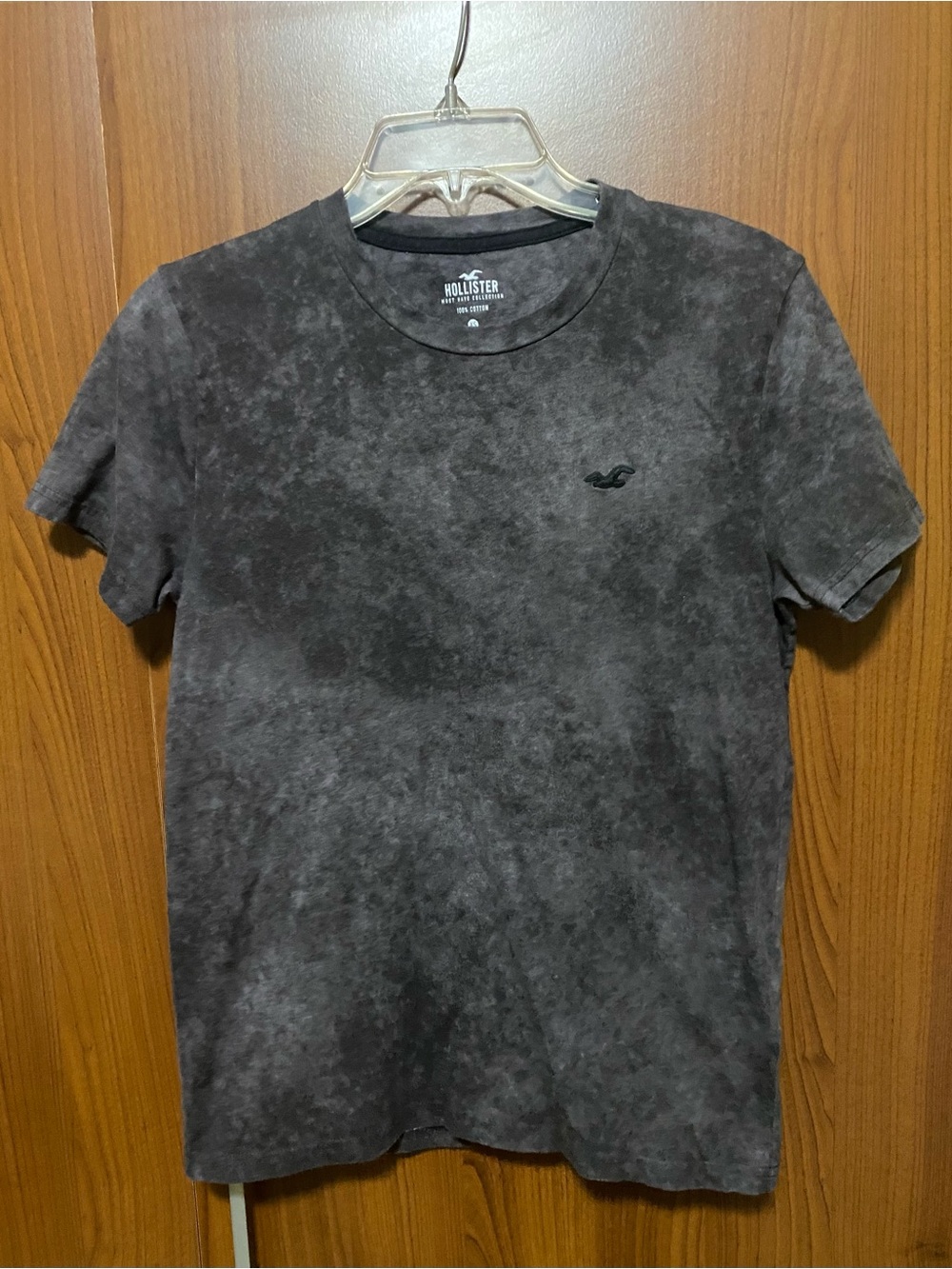 Hollister Men's Washed Black Crew Neck T-Shirt XS
